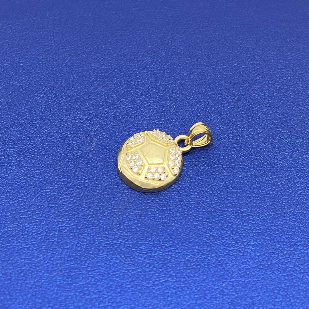 10k CZ Soccer Ball Pendant
