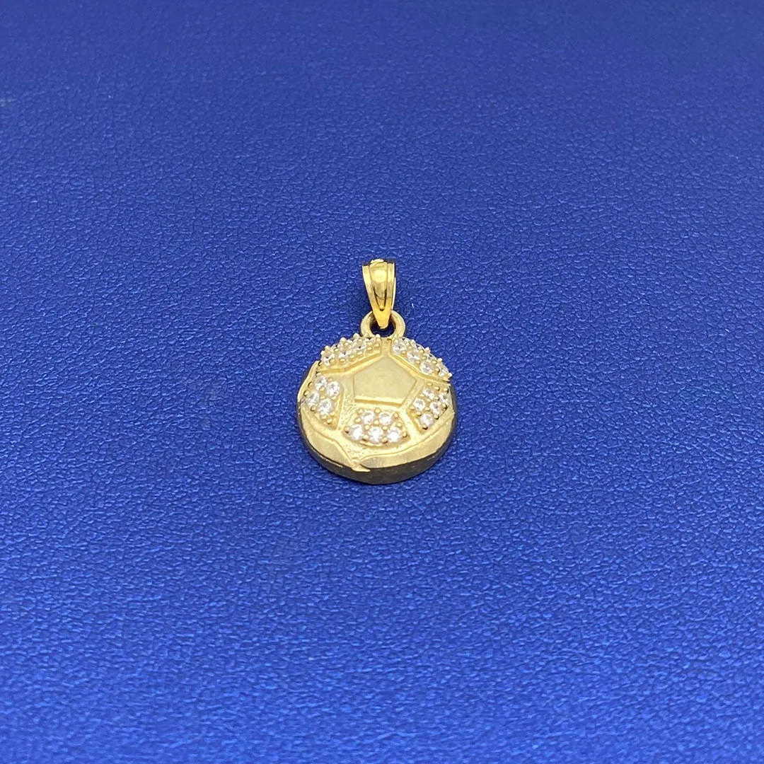 10k CZ Soccer Ball Pendant