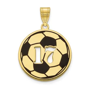 10KY Enameled Personalized Soccer Ball with Cut Out Number Pendant