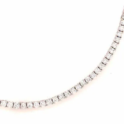 14K Diamond Tennis Adjustable Length Necklace White Gold