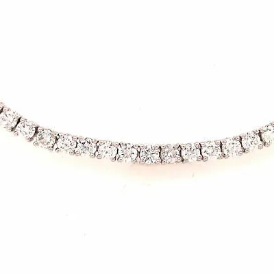 14K Diamond Tennis Adjustable Length Necklace White Gold