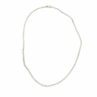 14K Diamond Tennis Necklace White Gold