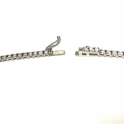 14K Diamond Tennis Necklace White Gold