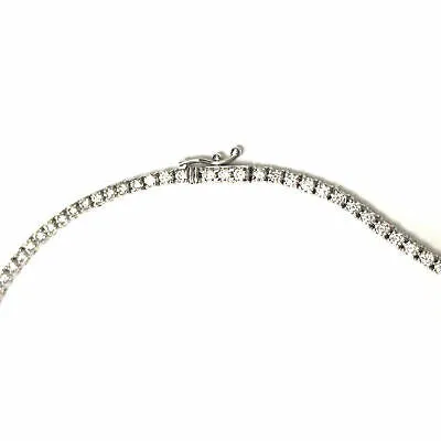 14K Diamond Tennis Necklace White Gold
