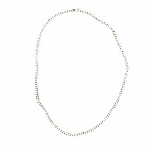14K Diamond Tennis Necklace White Gold