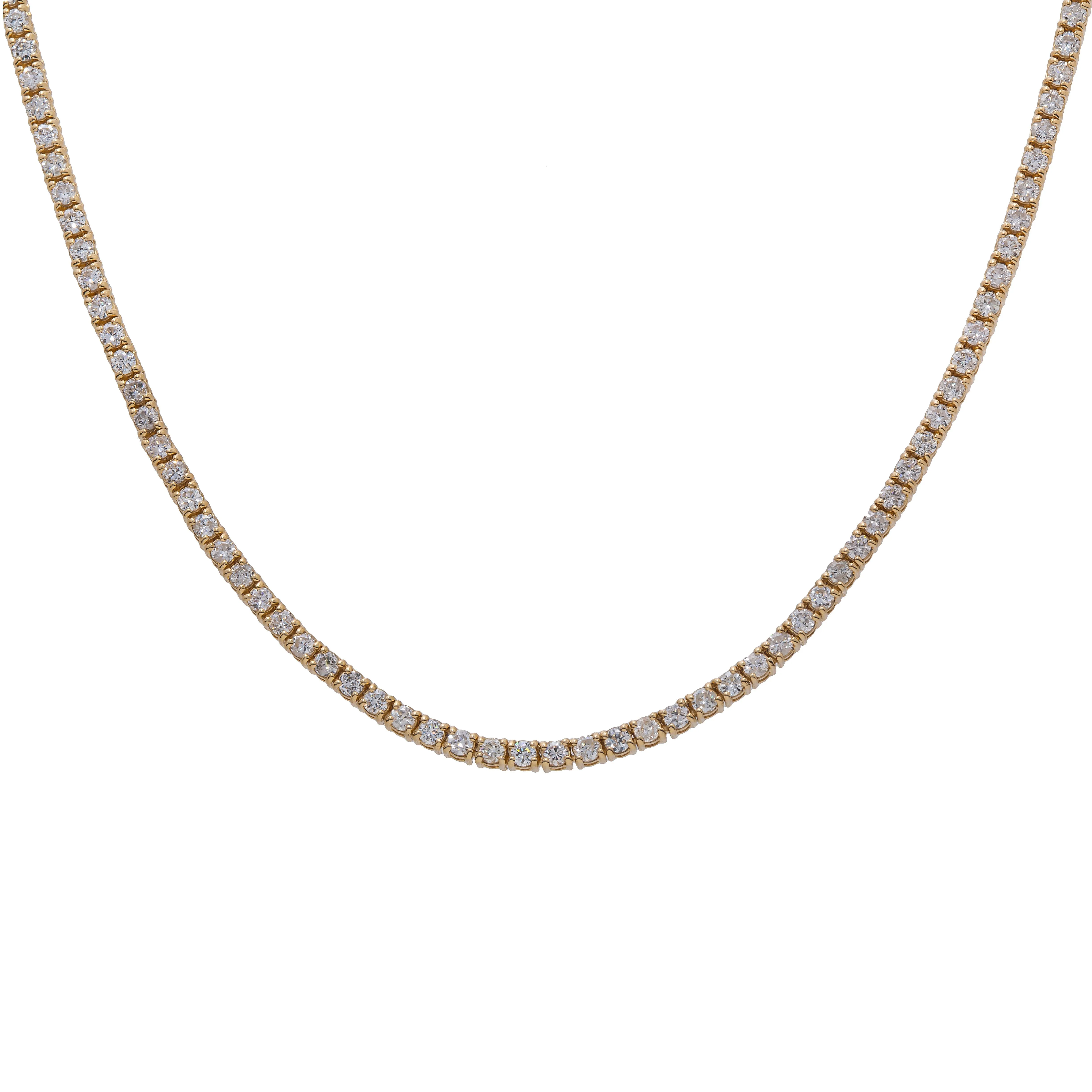 14k Gold Diamond Tennis Chain 3 MM 13.9 CTW