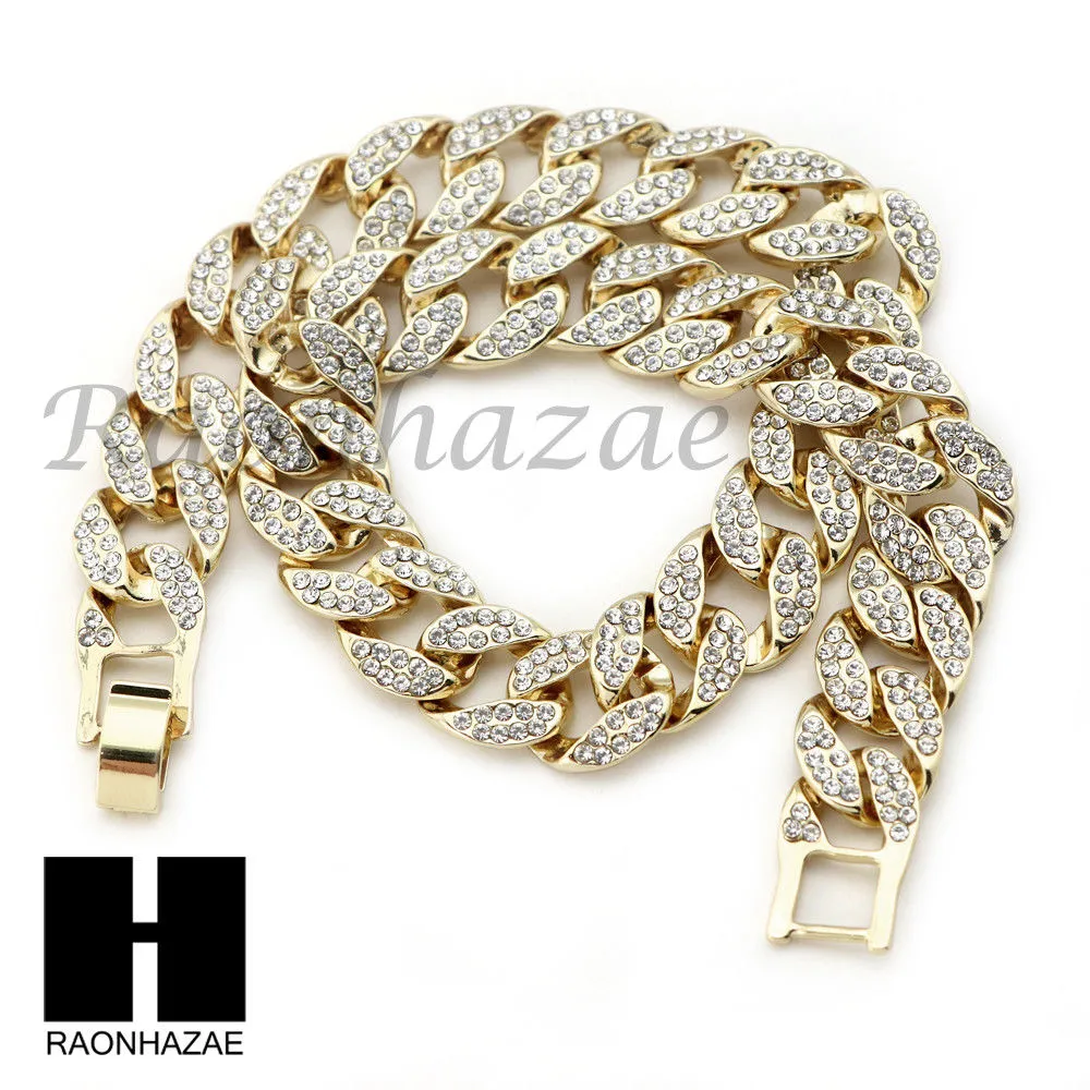 14K GOLD PT JESUS FACE MIAMI CUBAN 16"~30" CHOKER TENNIS CHAIN S27