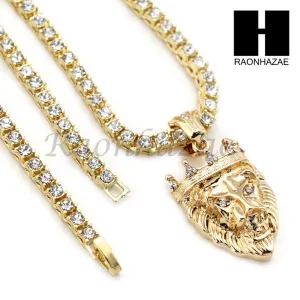 14K GOLD PT KING LION MIAMI CUBAN 16"~30" CHOKER TENNIS CHAIN S22