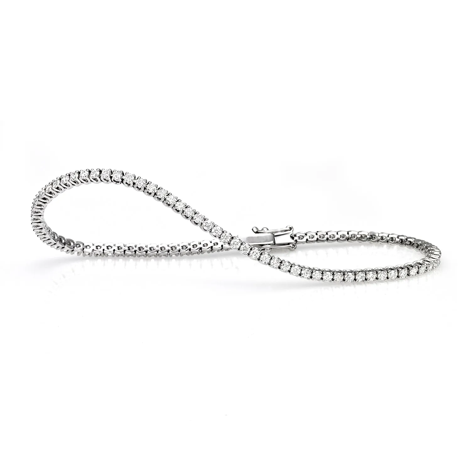 14k White Gold Diamond Tennis Bracelet- 2.00ctw