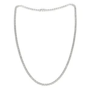 14k White Gold Lab Grown Diamond Tennis Necklace, 15.22CTW