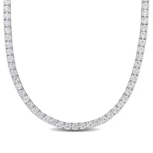14k White Gold Lab Grown Diamond Tennis Necklace, 20.74ctw