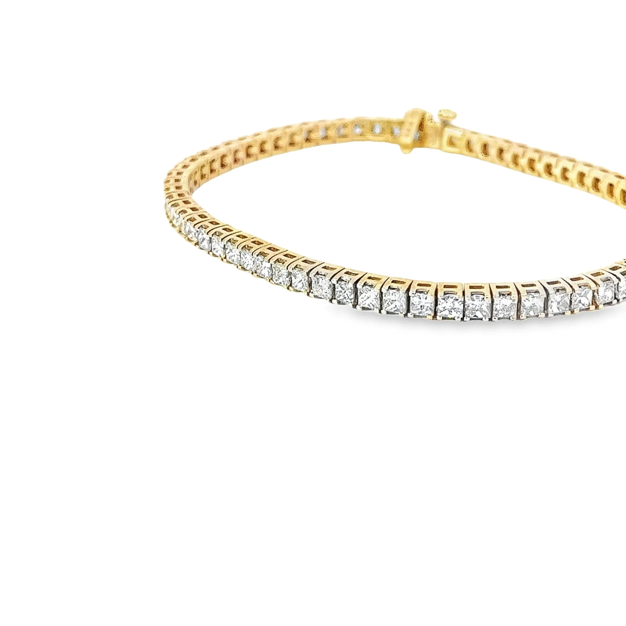 14k yellow gold 6.50ct H VS2  Round Diamond tennis bracelet