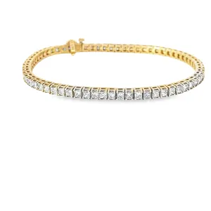 14k yellow gold 6.50ct H VS2  Round Diamond tennis bracelet