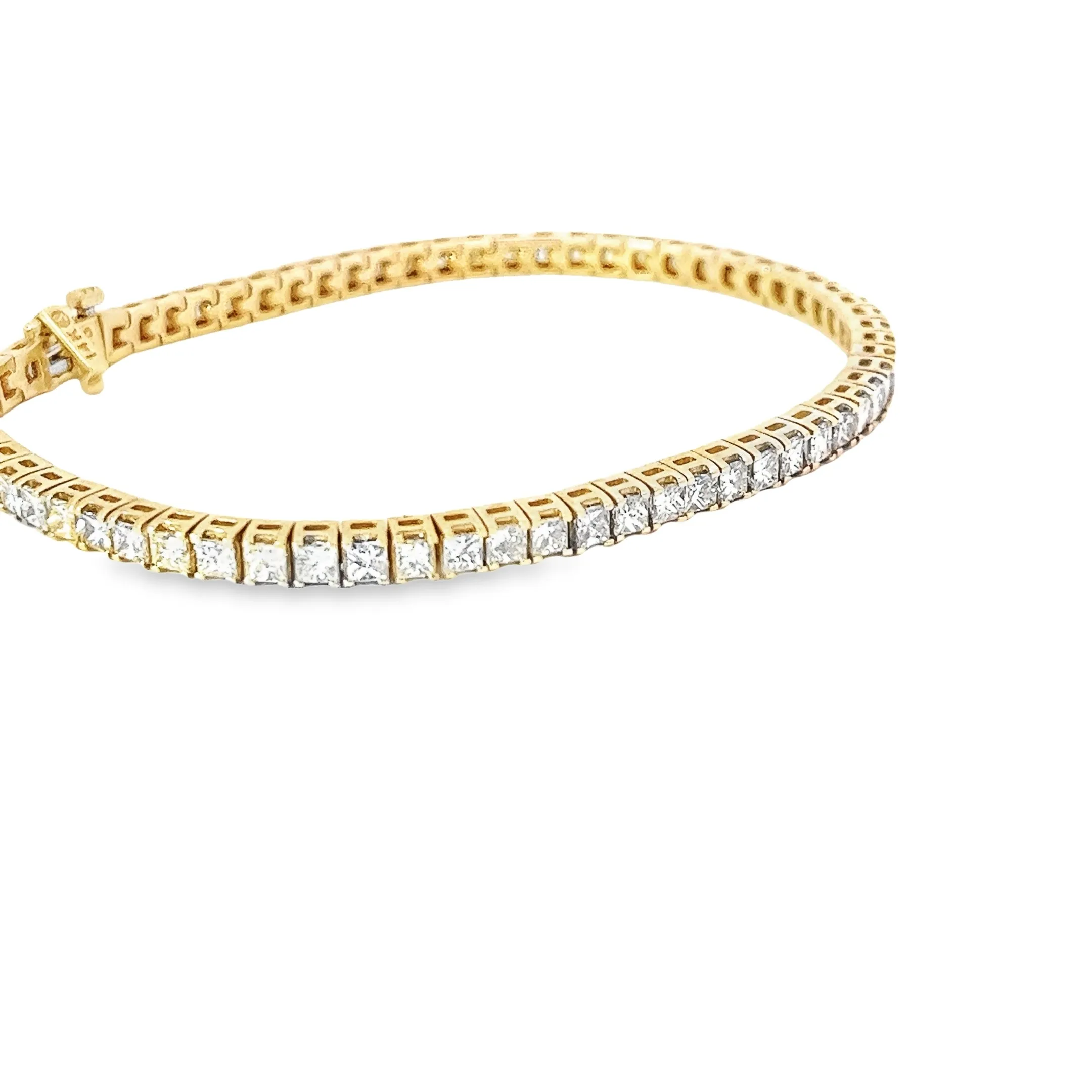 14k yellow gold 6.50ct H VS2  Round Diamond tennis bracelet