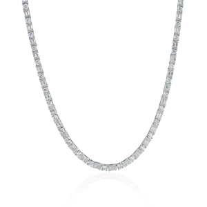 17" Baguette Mix Round Cut Cluster Tennis Chain - 4mm