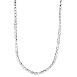 18KT white gold bezel set tennis necklace with 11.76ctw emer...