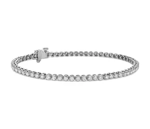 18kt White Gold Round Cut Diamond Tennis Bracelet, 2.00TCW