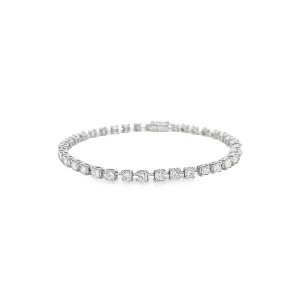 18KW 4.12CT GVS2 PRINCESS CUT DIAMOND TENNIS BRACELET
