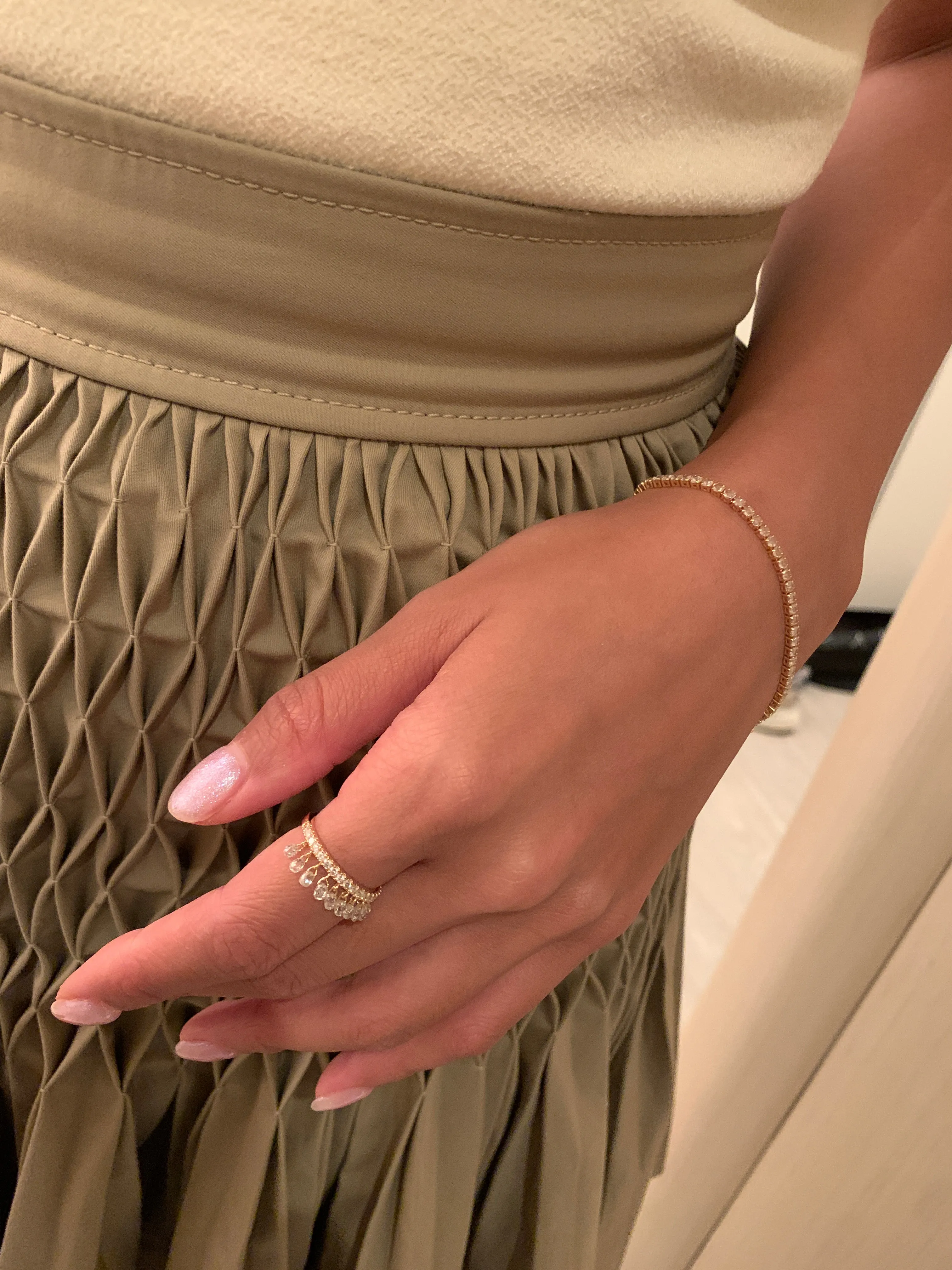 2 Ct Rose-Cut Diamonds Tennis Bracelet