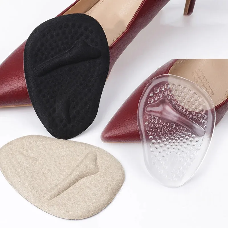 2 pair Silicone Metatarsal Pads for Shoes Non-Slip Self-Adhesive Forefoot Gel Foot Pads Sandals High Heels Shoe Insoles for Women