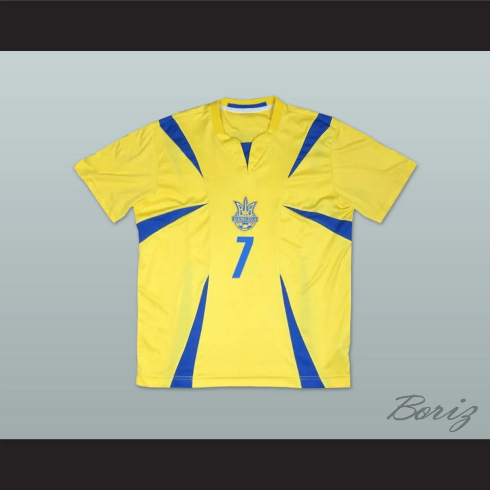 2006-2008 Style Andriy Shevchenko 7 Ukraine National Team Home Yellow Soccer Jersey