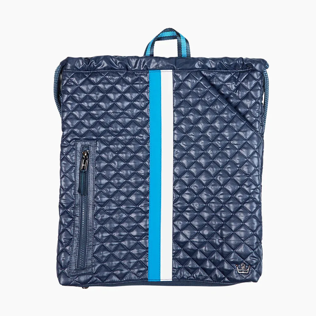 24   7 In a Cinch Backpack - Tennis & Pickleball - Navy Stripe