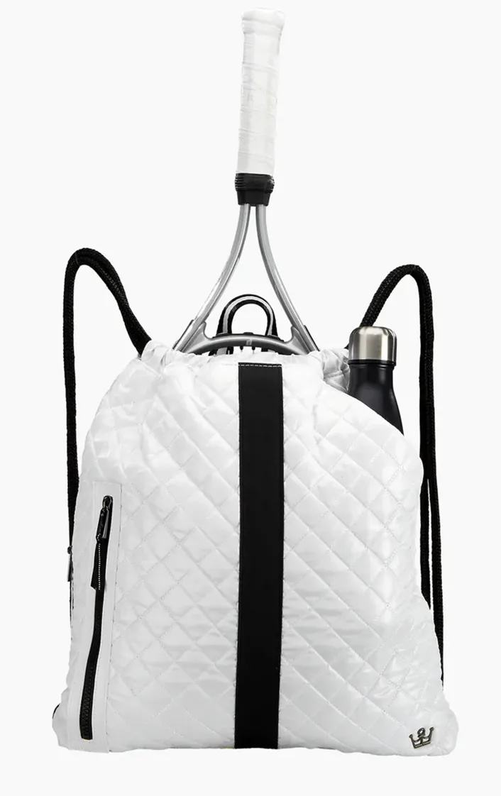 24   7 In a Cinch Backpack - Tennis & Pickleball - White Stripe