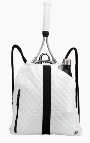 24   7 In a Cinch Backpack - Tennis & Pickleball - White Stripe