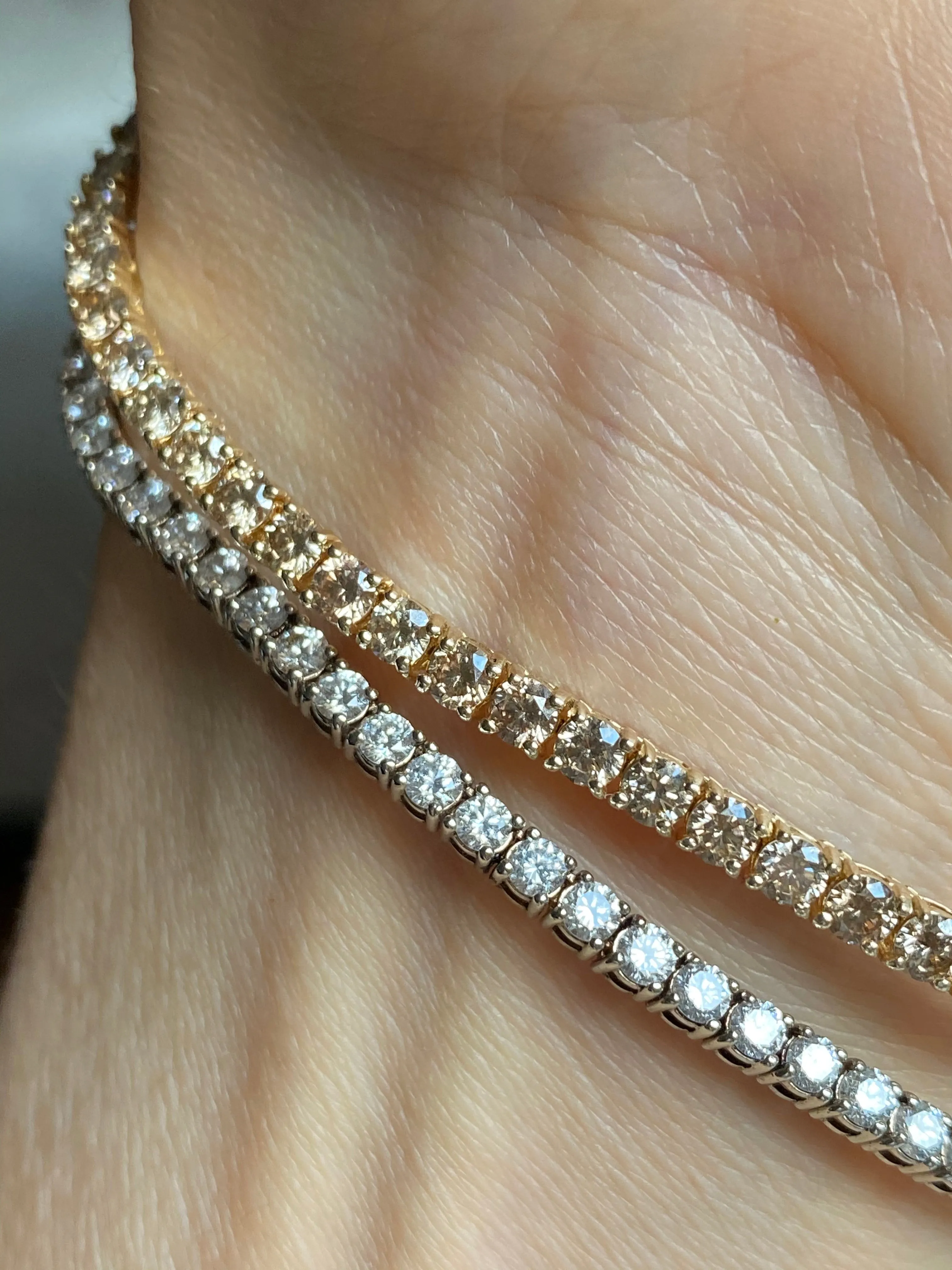 2.4mm Champagne Diamond Tennis Bracelet