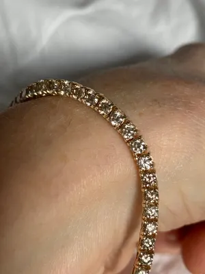 2.4mm Champagne Diamond Tennis Bracelet