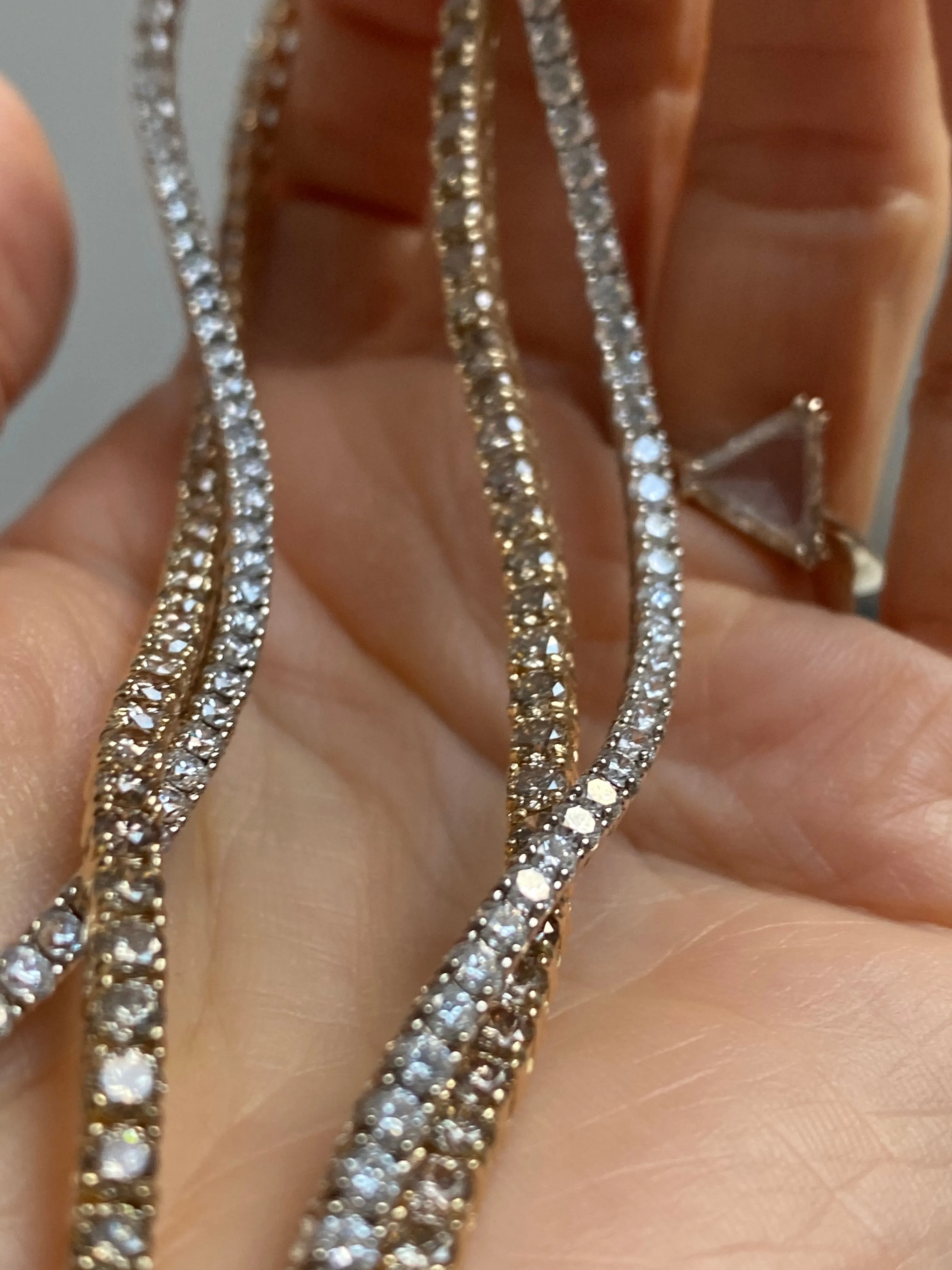 2.9mm Champagne Diamond Tennis Necklace