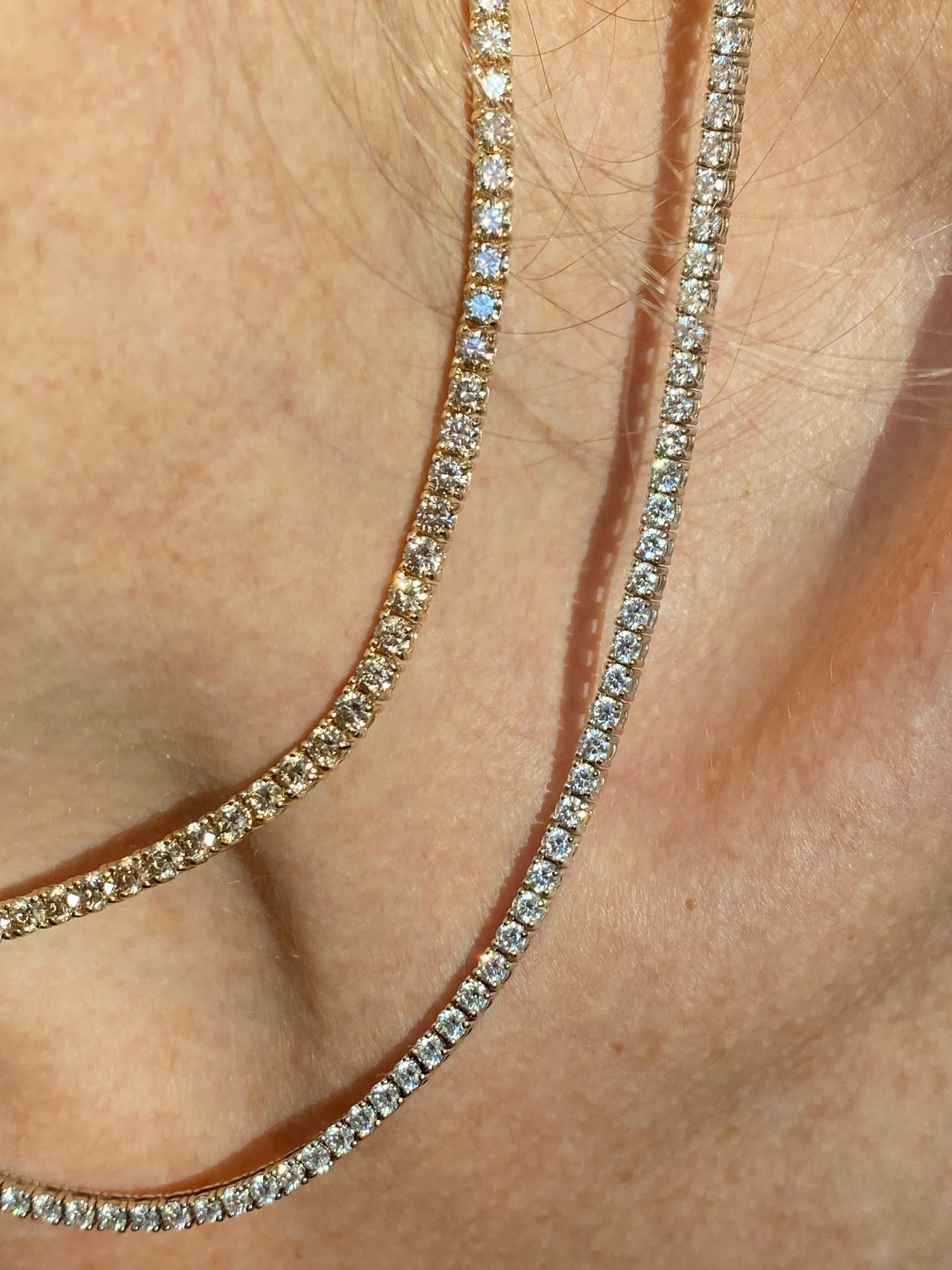 2.9mm Champagne Diamond Tennis Necklace