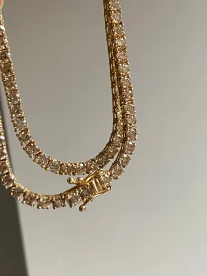 2.9mm Champagne Diamond Tennis Necklace