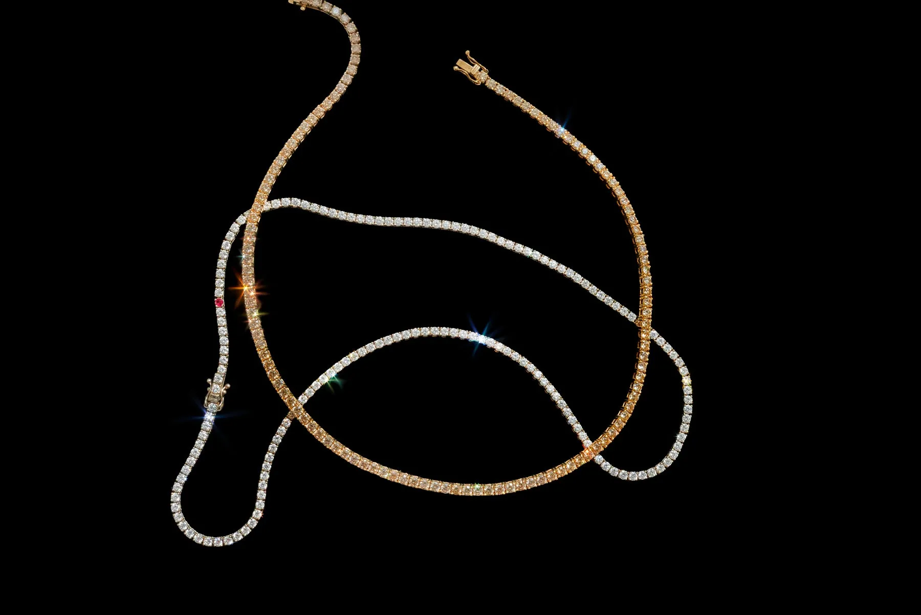 2.9mm Champagne Diamond Tennis Necklace