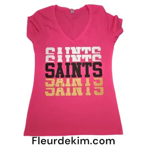 3 color tshirt hot pink