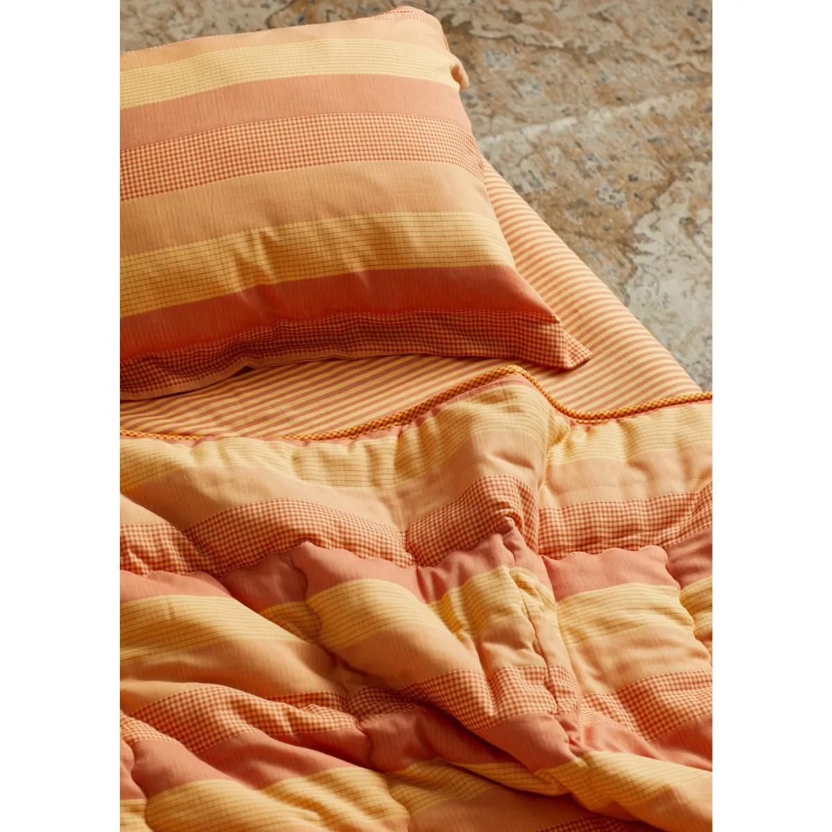 3 Piece Crib Set - Marigold Mixed Gingham