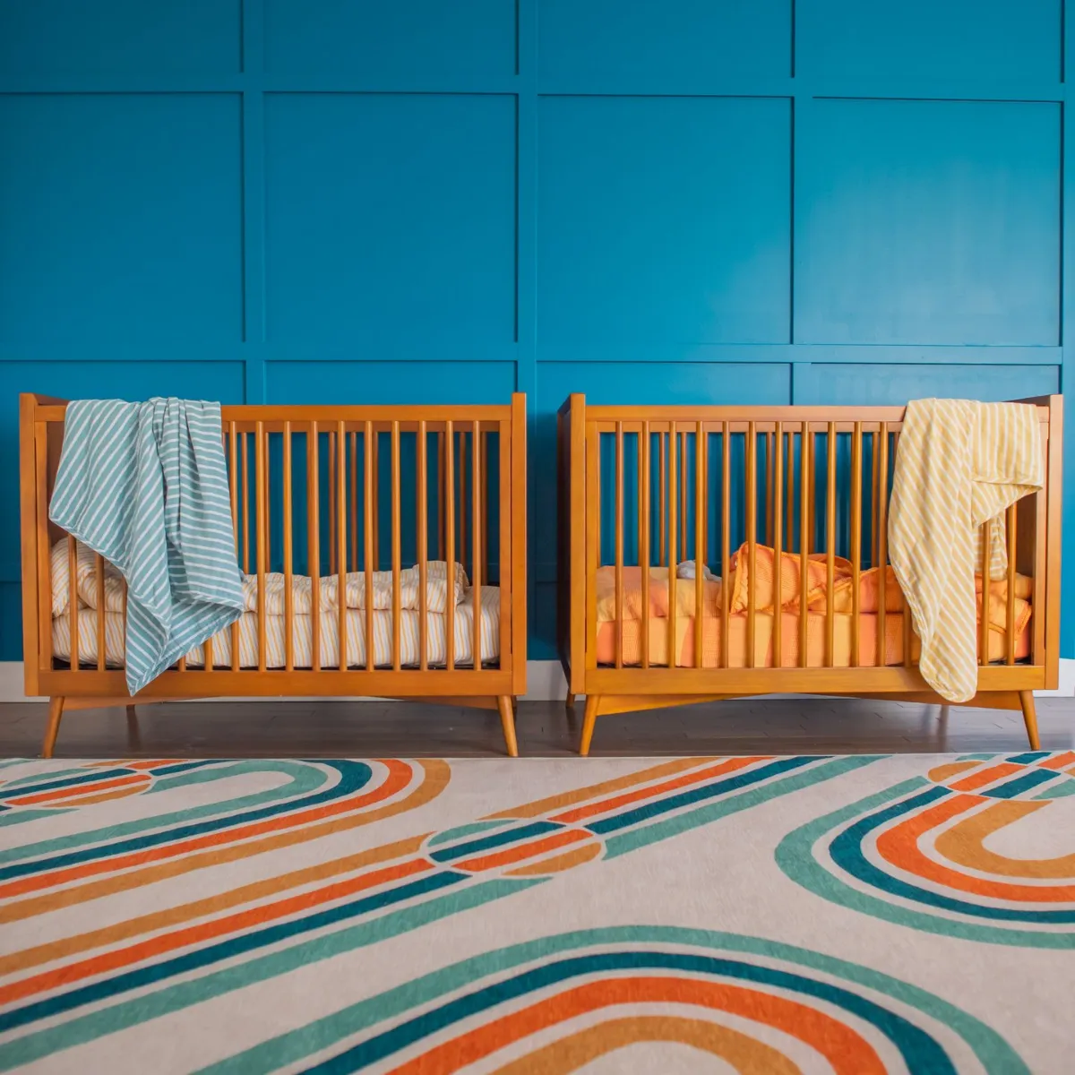 3 Piece Crib Set - Marigold Mixed Gingham