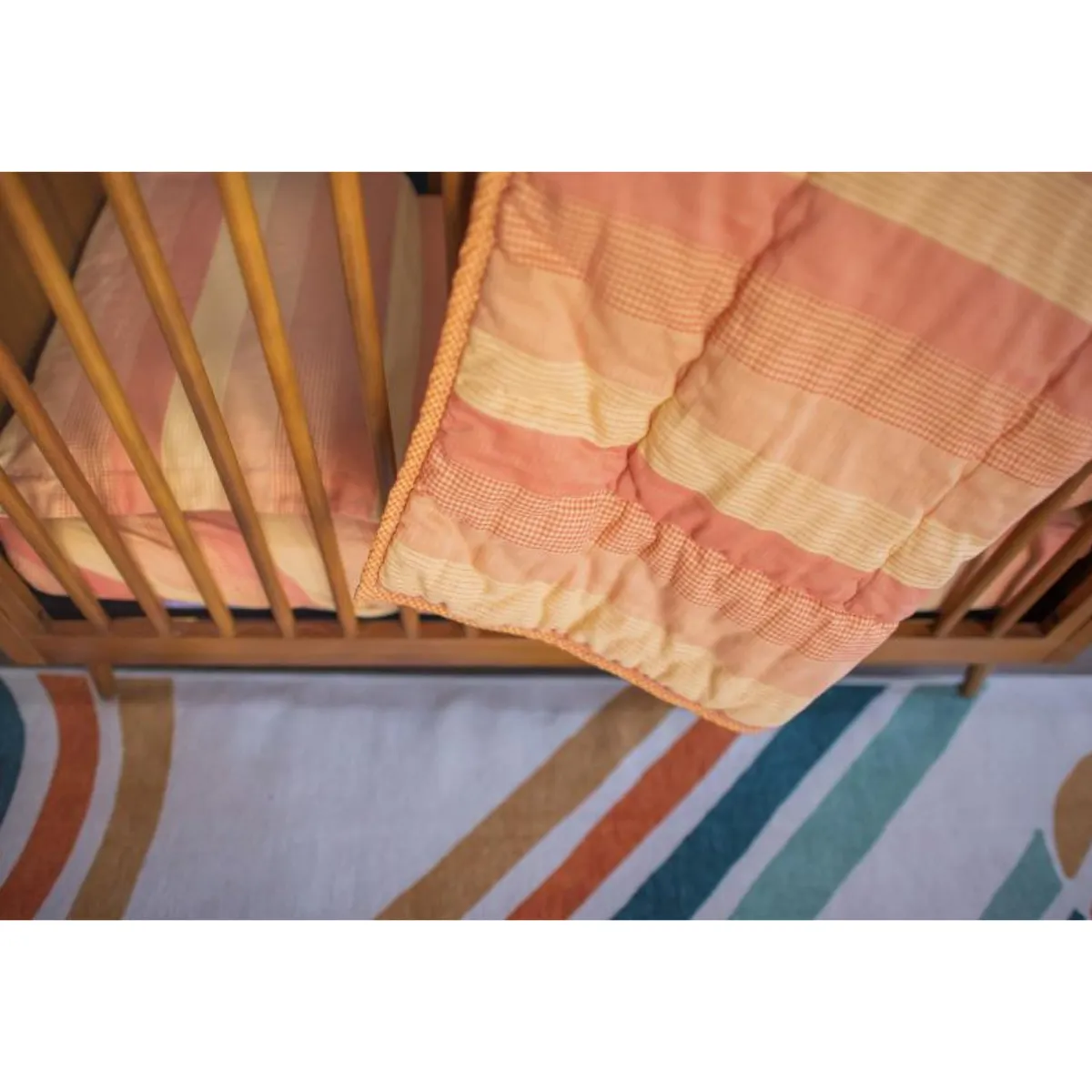 3 Piece Crib Set - Marigold Mixed Gingham