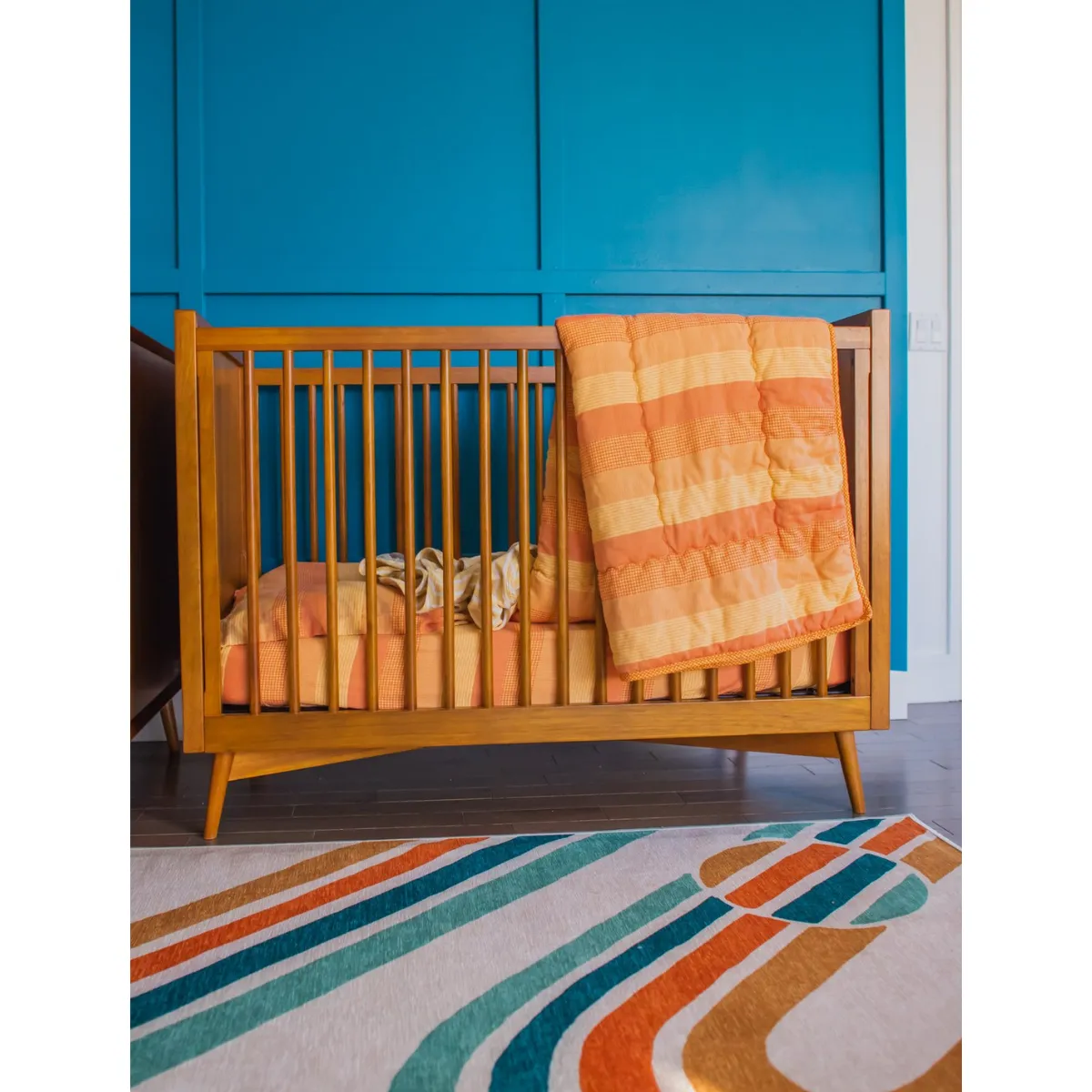 3 Piece Crib Set - Marigold Mixed Gingham
