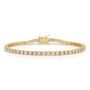 4.51CT Round Cut Diamonds Tennis Bracelet In 14KT Yellow Gold