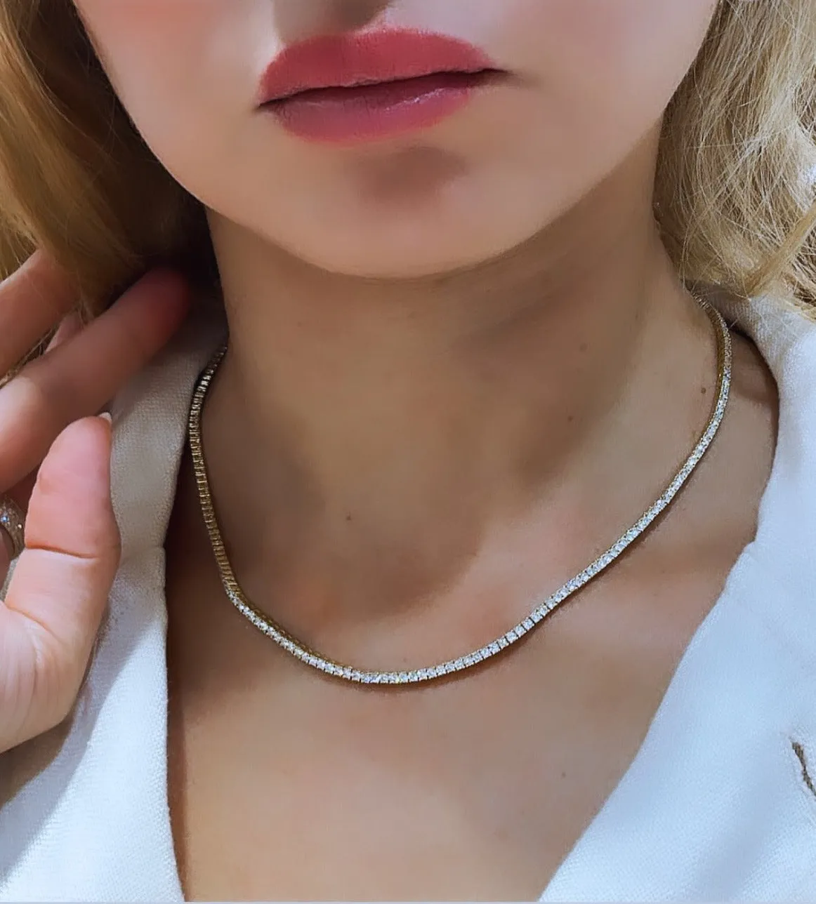 6.03ct tw Diamond Riviera Line Tennis Necklace