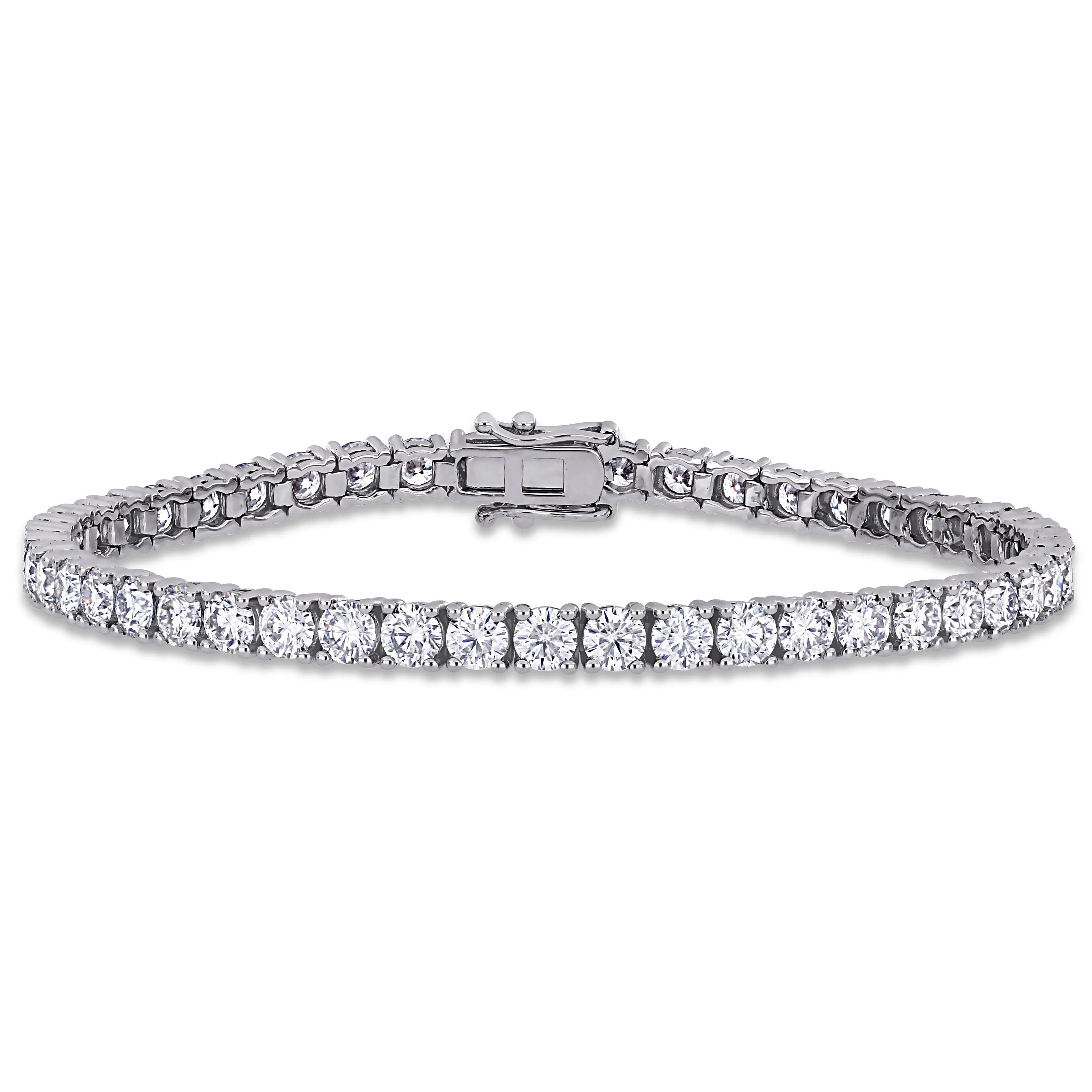 7 1/5 CT DEW Created Moissanite-White Bracelet 14k Gold White Length 7 inch