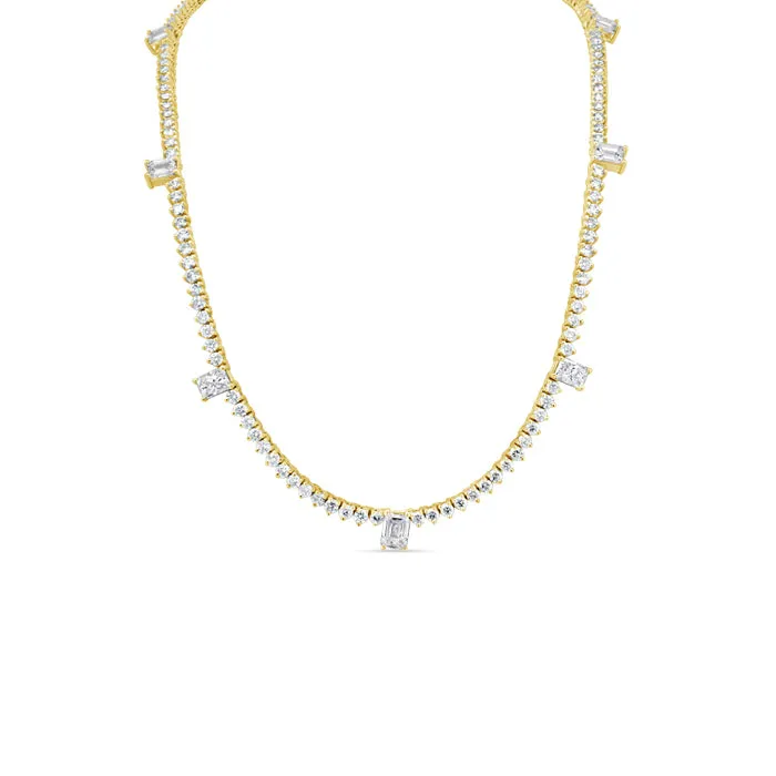 7 Emerald Tennis Necklace
