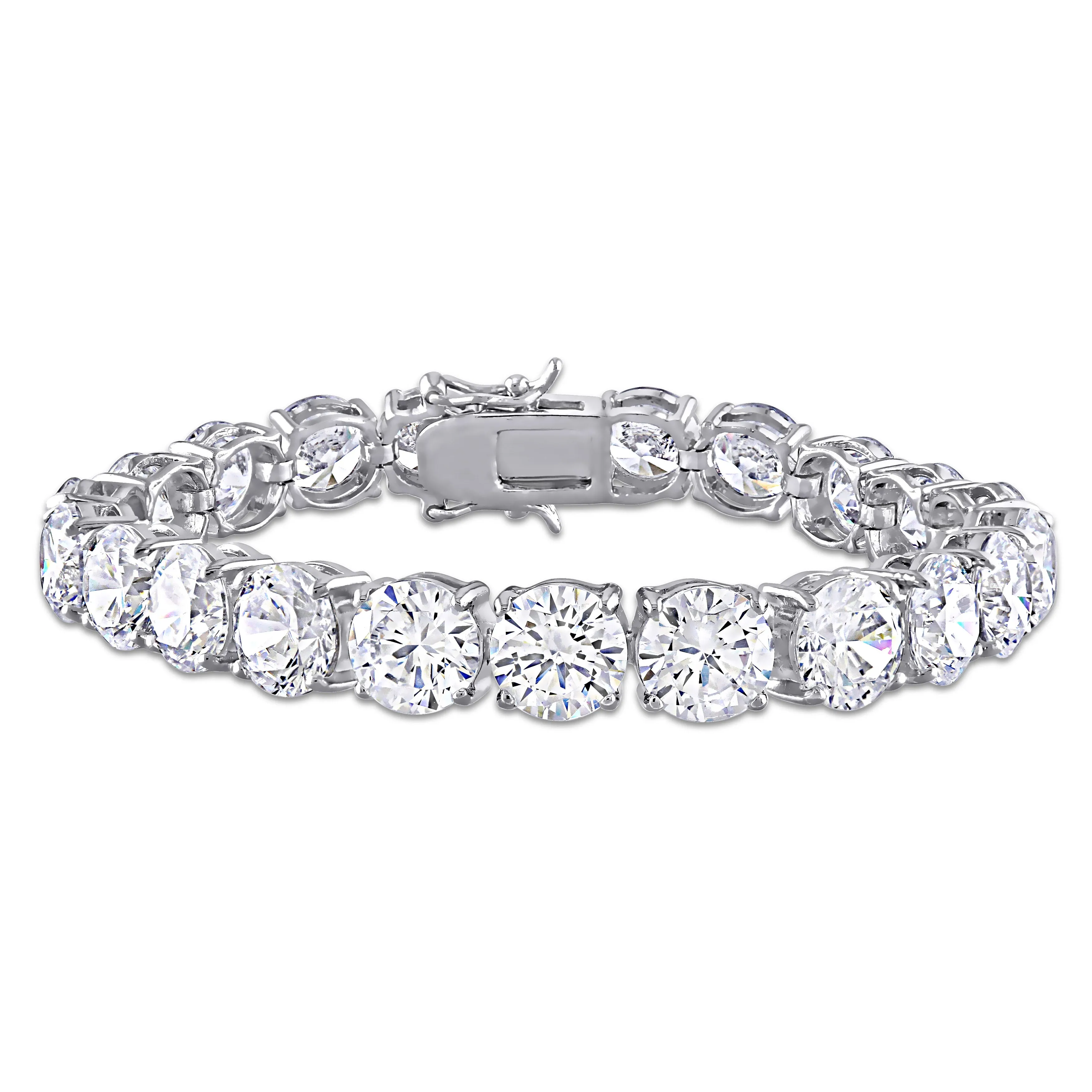 72 3/8 CT TGW WHITE CUBIC ZIRCONIA TENNIS BRACELET IN STERLING SILVER