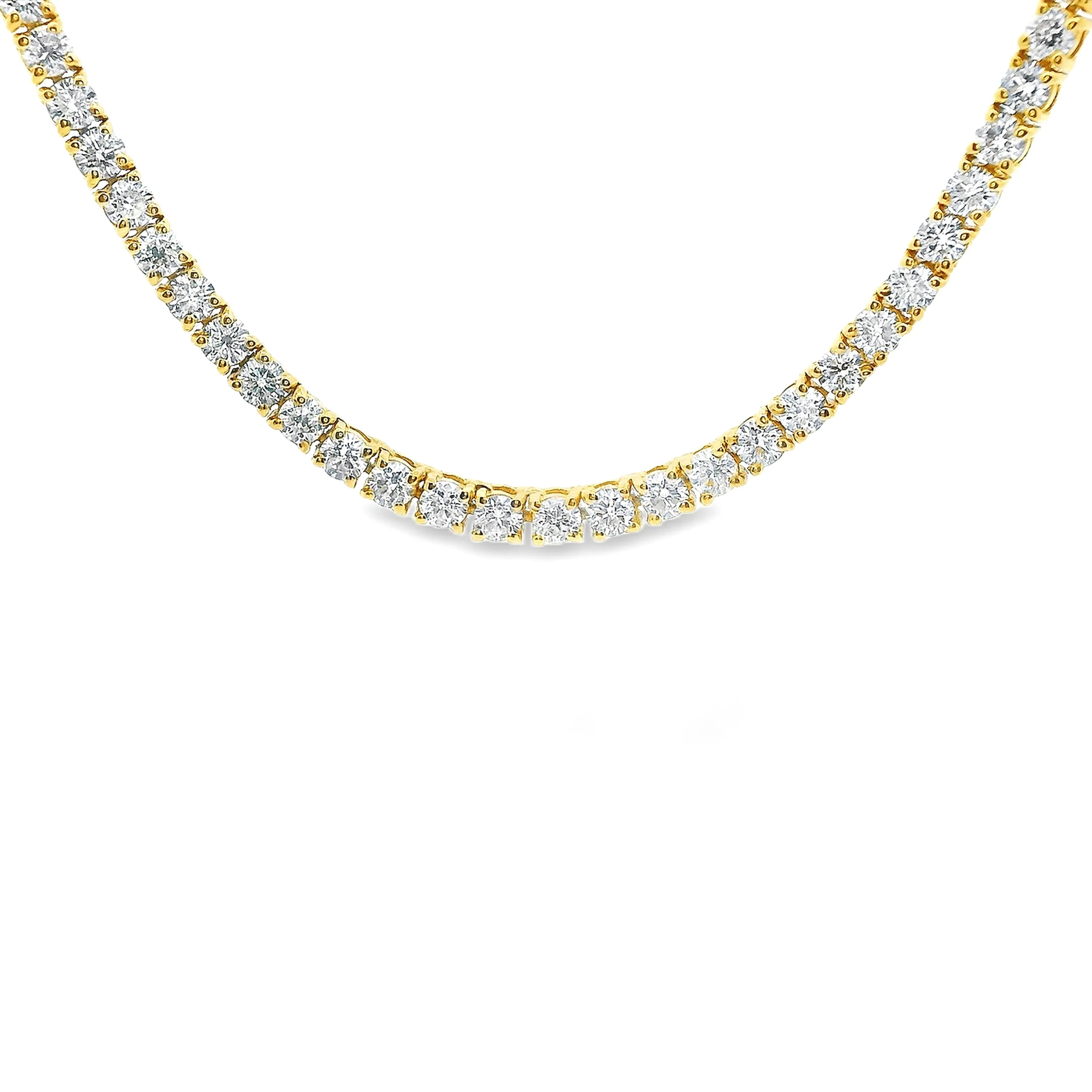 7.60ct 18k Yellow Gold Diamond Necklace