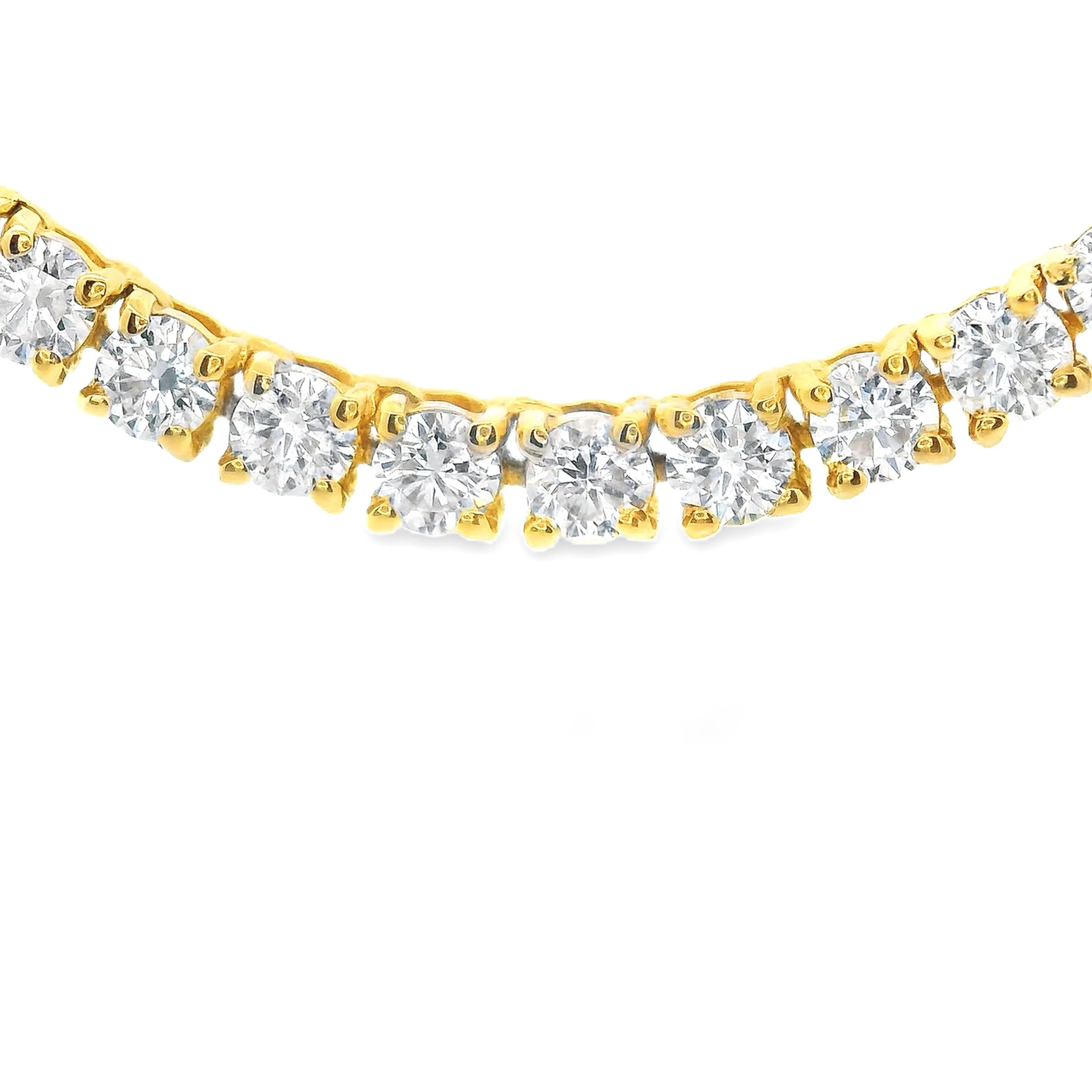 7.60ct 18k Yellow Gold Diamond Necklace