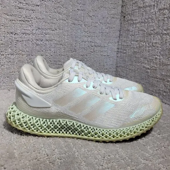 Adidas Alphaedge 4D Run Big Kid's Size 5Y Cloud White Green Running Shoes FW1229