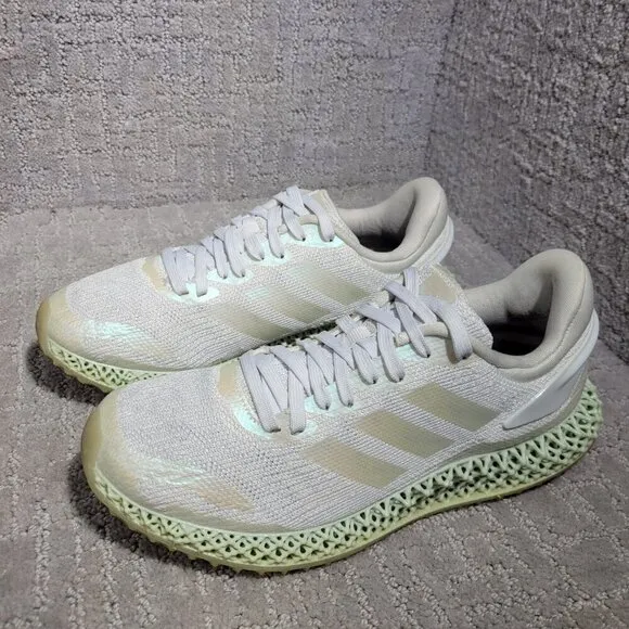 Adidas Alphaedge 4D Run Big Kid's Size 5Y Cloud White Green Running Shoes FW1229
