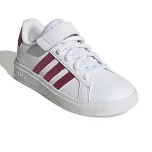 Adidas Grand Court Girls White Pink Magenta Lifestyle Tennis Shoes