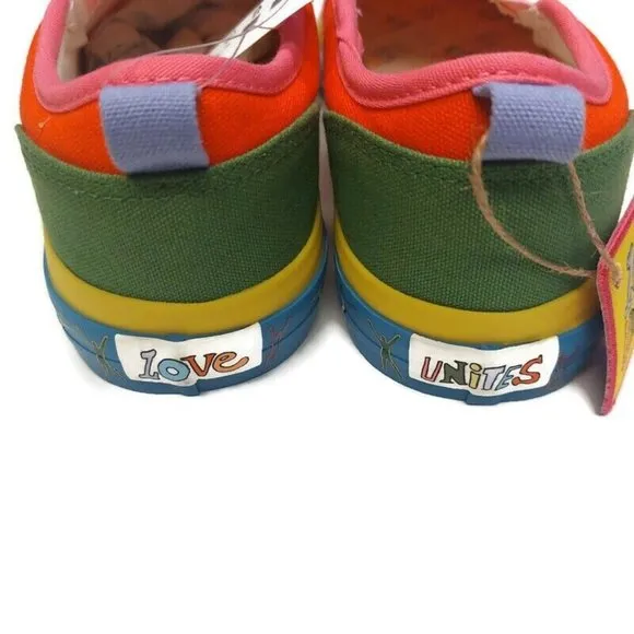 Adidas Originals Mens Size 8 Nizza Slip On Pride Sneakers Shoes Orange GW2421